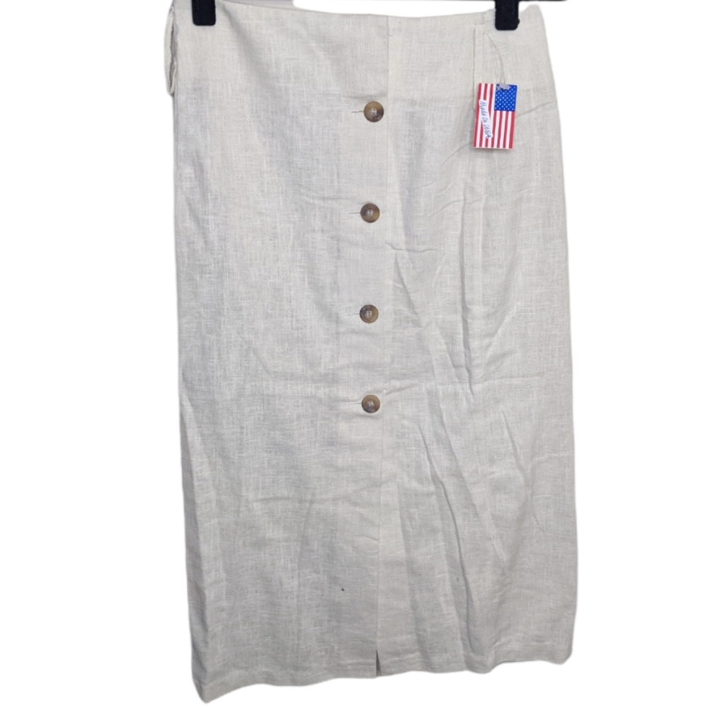 NWT White Button Down Midi Skirt